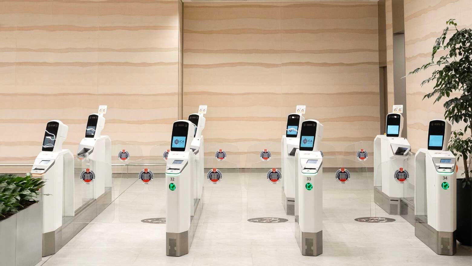 Clear immigration upon arrival in Singapore